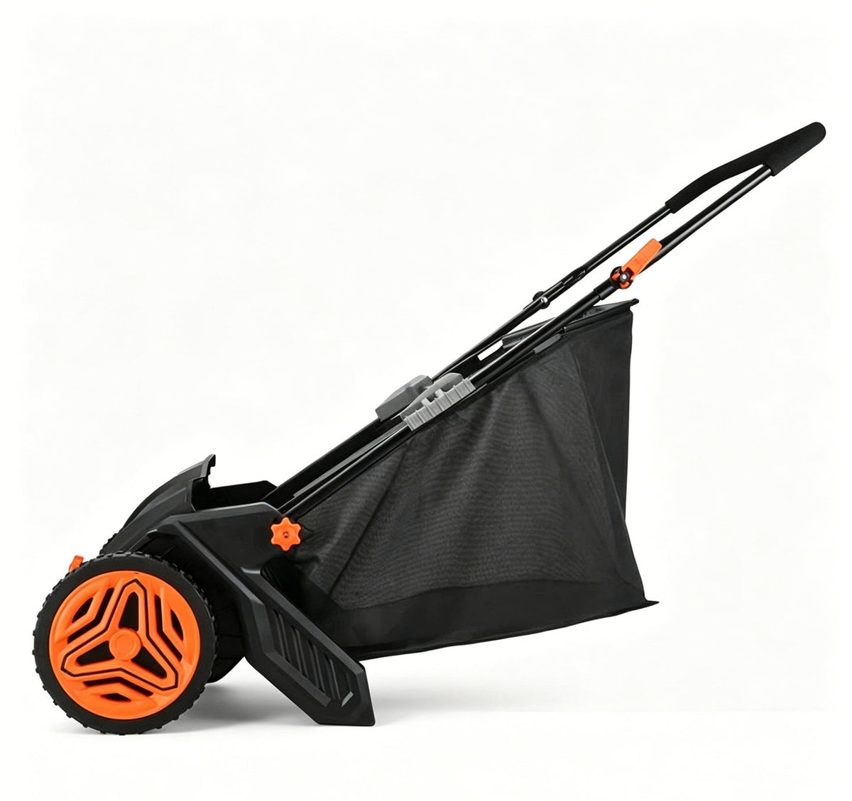 Push Lawn Sweeper with Rotating Brushes, Adjustable Height & Large-Capacity Collection Hopper